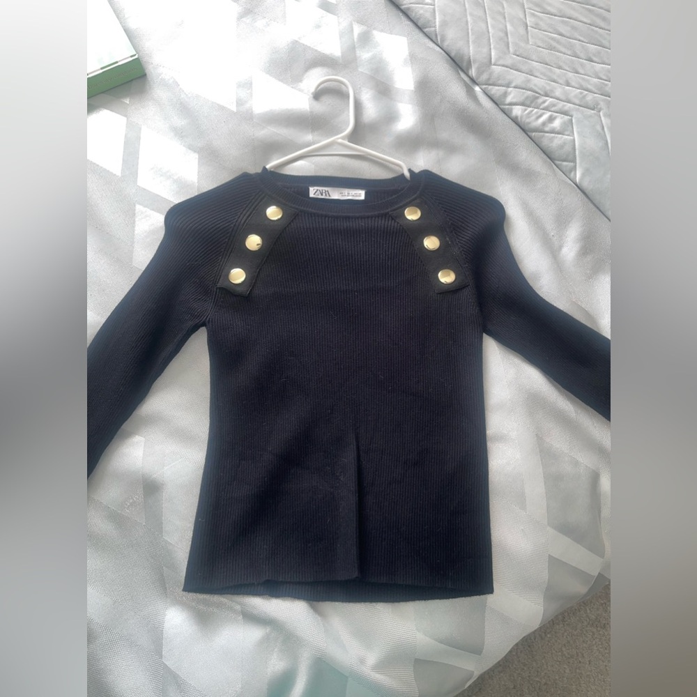 Zara black long sleeve top